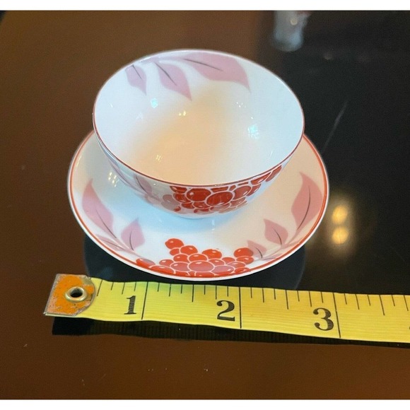 Japanese Tea Sake Sakura Cherry Blossom Berry DELICATE 6pc set Cup And Pitcher - Picture 7 of 8